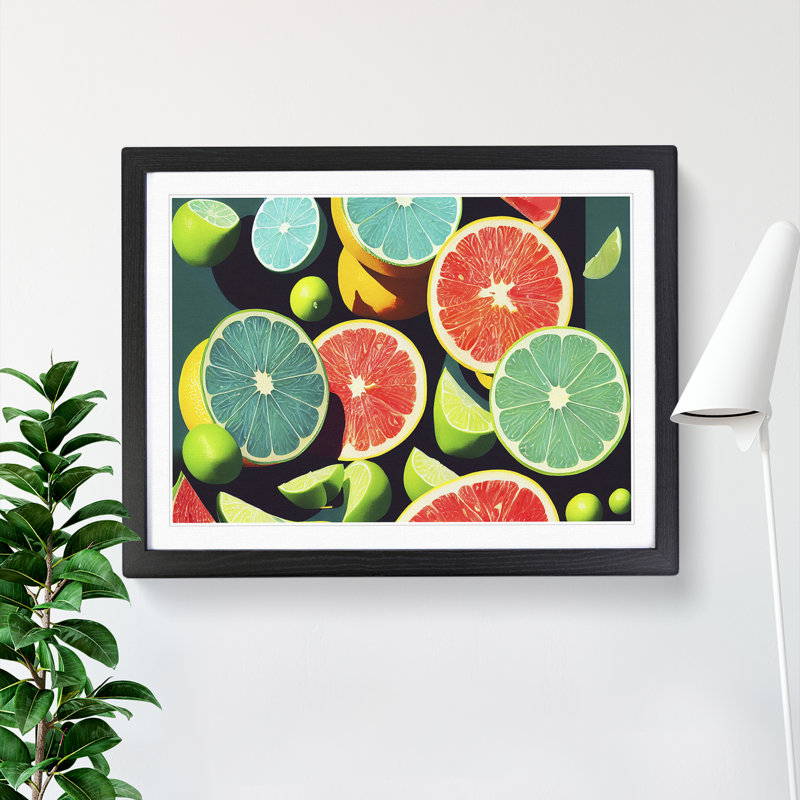 Citrus Fruit - Framed Print, Black Framed, 46cm H x 64cm W x 2cm D
