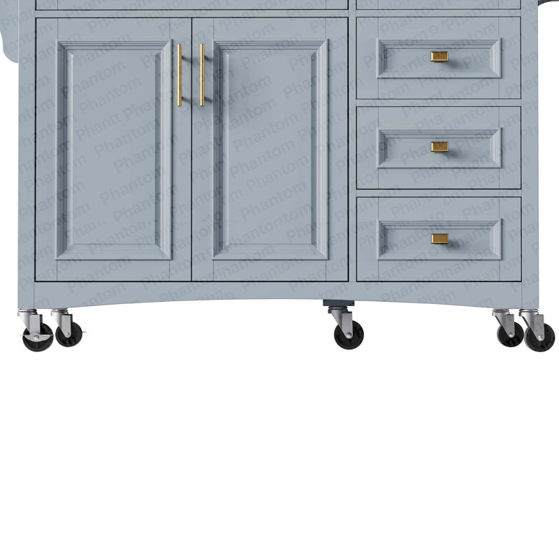 Îlot de cuisine 52 po K&K, Bleu gris