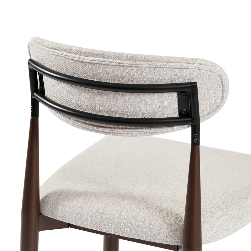 Tabourets de comptoir rembourrés modernes Sloane, Beige / or / beige / polyester