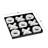 Black Wood Tic Tac Toe Game Set with White Pieces