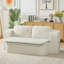 Canapé-lit pliant en tissu crème, futon convertible avec mousse à haute résilience, éponge et couverture en laine de soie, pour lit de chambre à coucher, ensemble de compression, coussin rembourré de 40,81 po de largeur, confortable-906202226-906202221