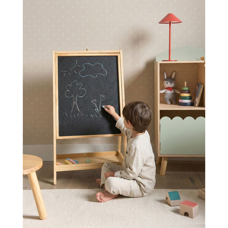 YAMBA Beliani Solid Wood Free Standing Easel