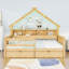 Full Wood Platform Beds with LED, Shelves and Drawers-781609109