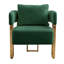 Chaise de salon avec pieds élégants en métal doré et revêtement en molleton chaud doré pour le vestiaire, le bureau,