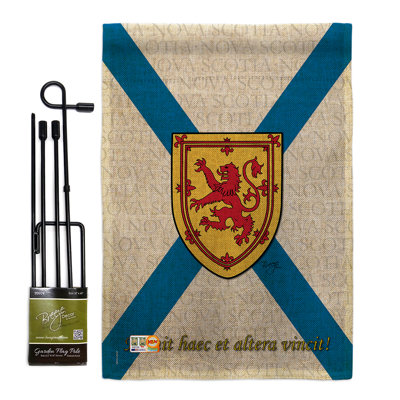 Double Sided 18.5'' H x 13'' W Burlap Flag Set