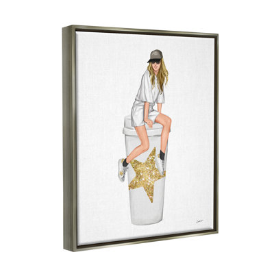 " Girl In Cap Glam Coffee Cup " by Ziwei Li