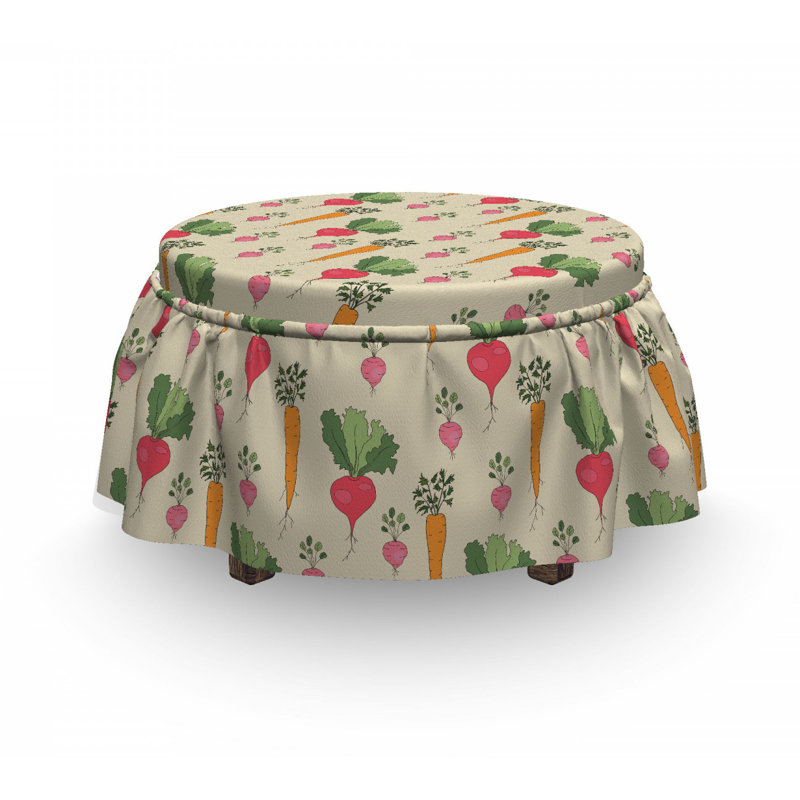 Housse pour repose-pieds radishes et betteraves