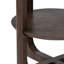 Table de bout de style transitionnel 1 pièce Table de bout en quartz avec base en tréteaux et finition noyer foncé