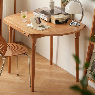Cherry wood color Round Solid Wood Dining Table