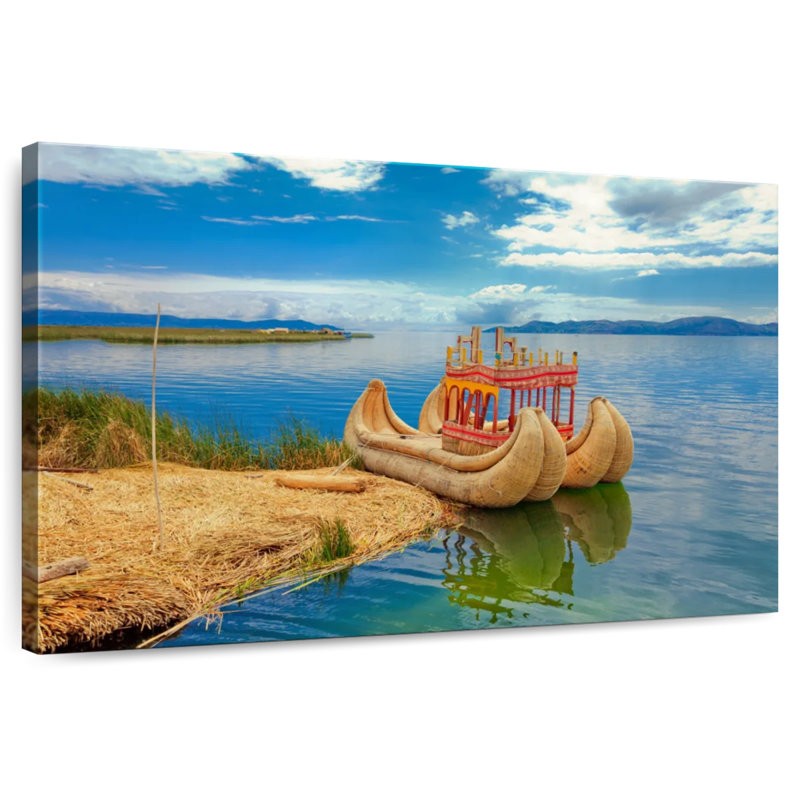 Mehar Totora Boat On Titica, 26" H x 39" W