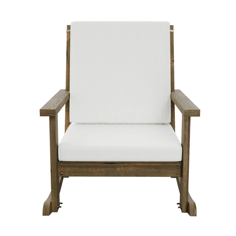  Deep Seated Rocking Chair, Semi Solid Grey Stain, Noyer foncé teinté