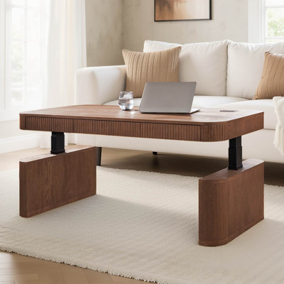 Table basse à plateau relevable électrique moderne 52 po Zenobia