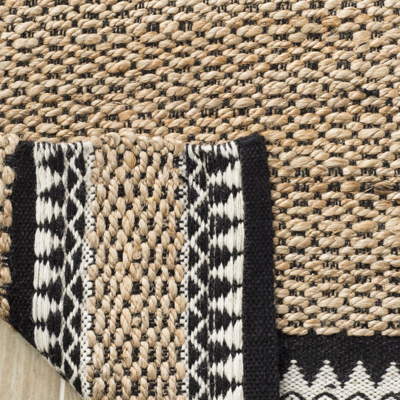 Tapis en jute / laine tissé à la main Bynum, Carré 10 pi