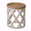 Grande table d'appoint 23 po blanche vieillie