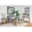 Console rustique moderne de 42 po x 15,7 po x 31 po, surface en béton et structure en bois, console de décor de salon, en bois, pour