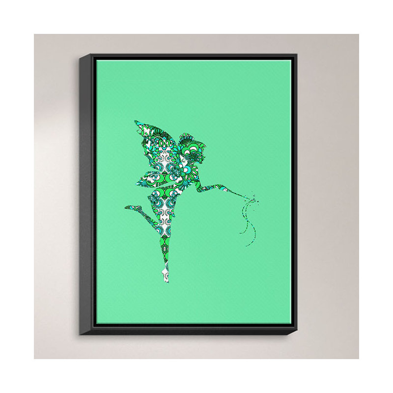 « fée fleurs », impression sur toile, H 14 po x l 11 po x P 1,5 po, Toile tendue sur cadre