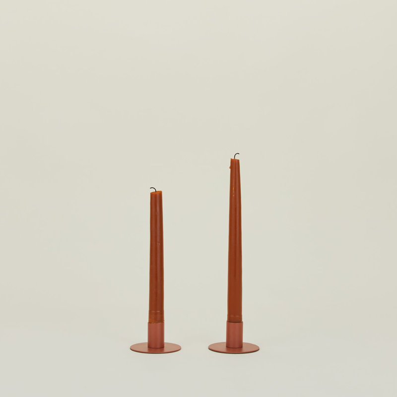 Essential 1.5'' H Stainless Steel Tabletop Candlestick, Terracotta