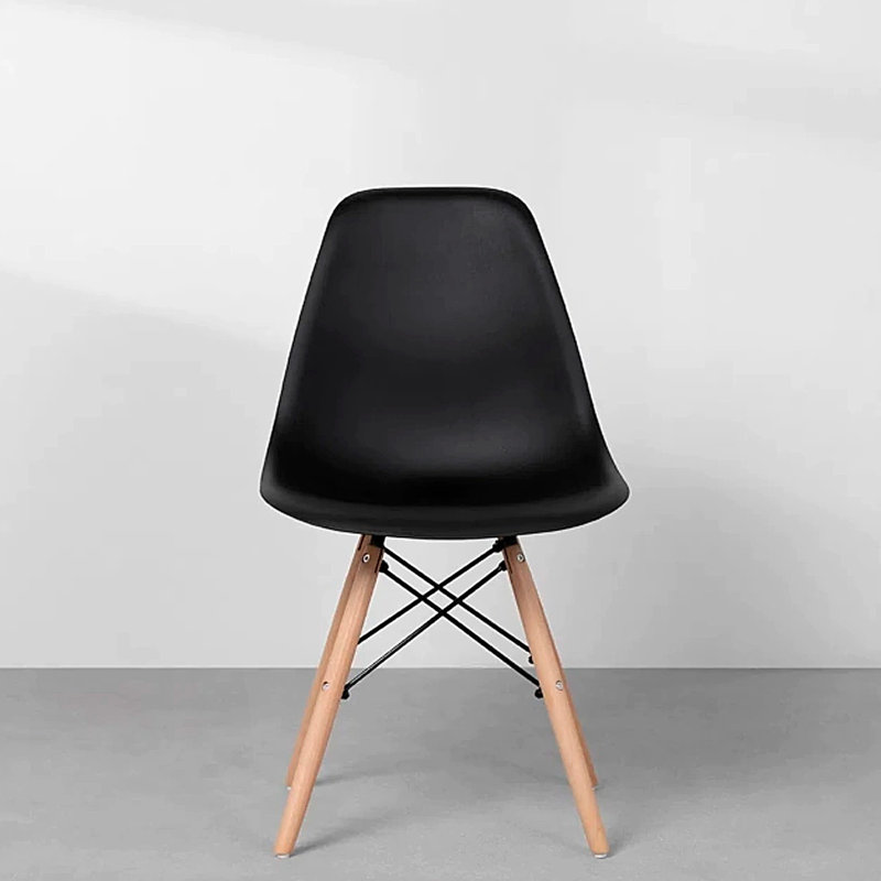 Chaise d'appoint en plastique Wrenshall, Noir/naturel