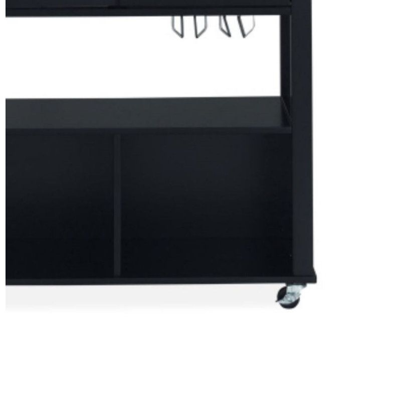 Chariot de cuisine avec plateau en bois manufacturé Kristalynn