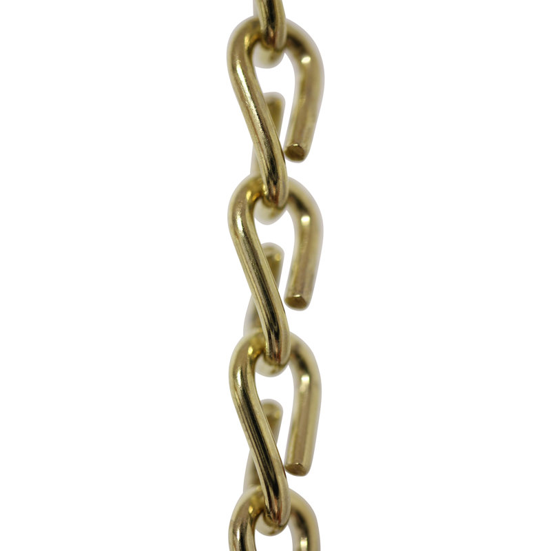 Chaîne décorative à double cric, Laiton poli, H 12 po x l 0,24 po x P 0,06 po