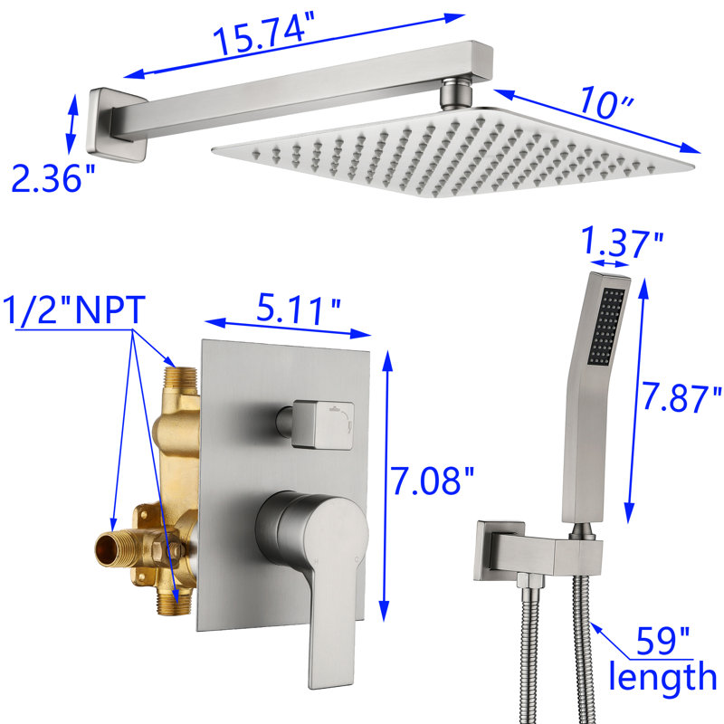 All-In-One Kit with Rough in-Valve, Brushed Nickel
