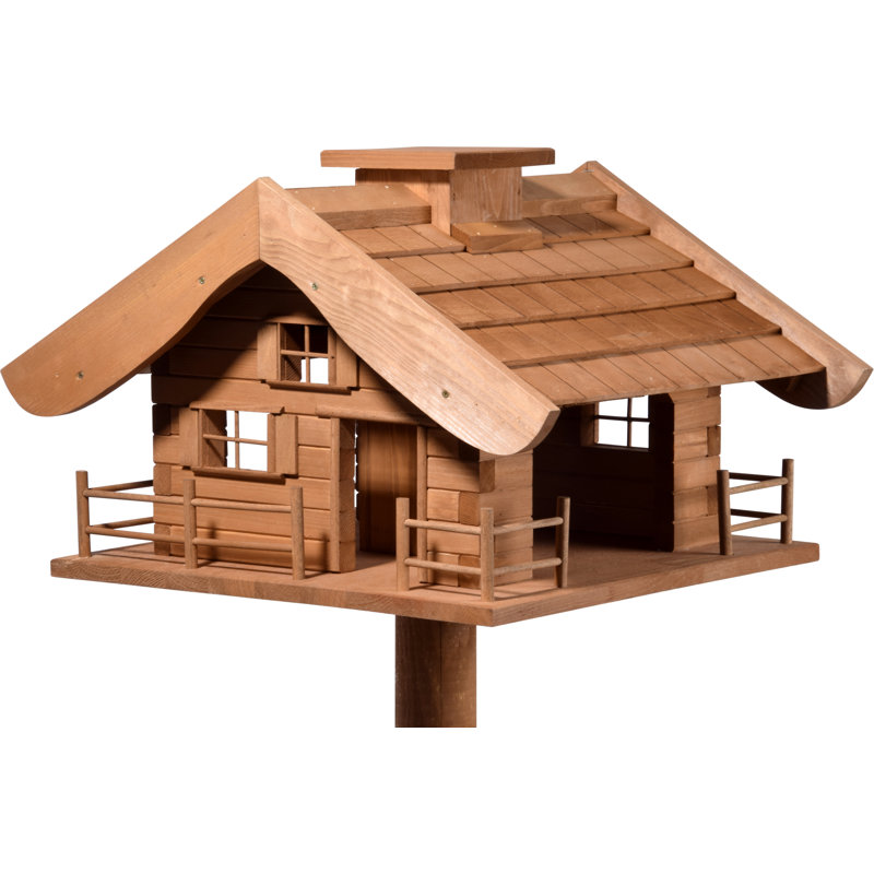 Alphonzia Wood Pole Decorative Bird Feeder