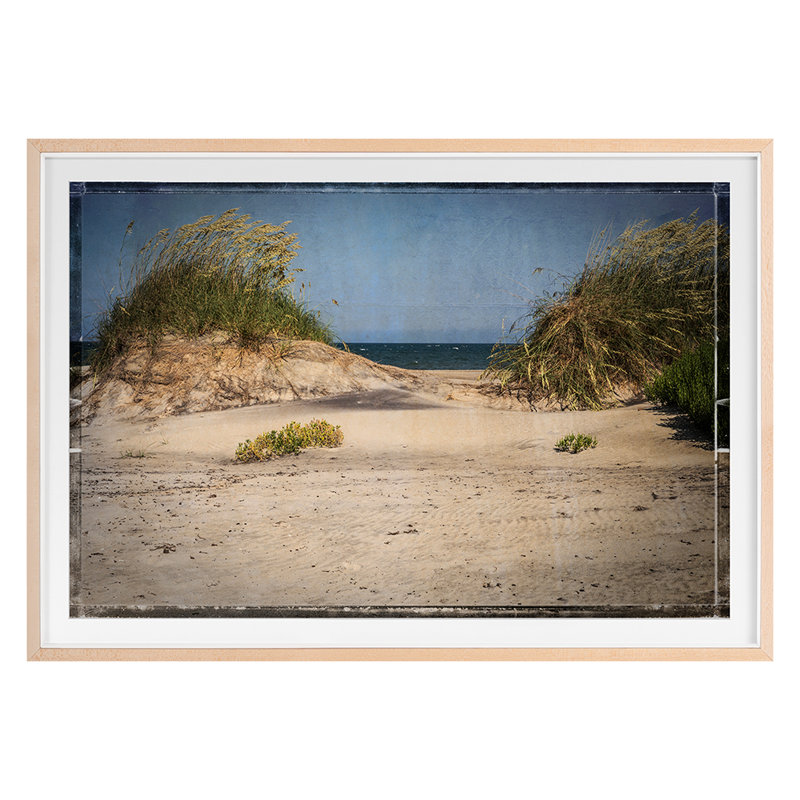 «Summer 2020 Pea Island Sand Dunes», impression sur toile par Lillis Werder, Cadre simple érable érable, H 18 po x l 25 po