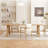 86.61" Brown Rectangular Solid Wood Dining Table-110366716