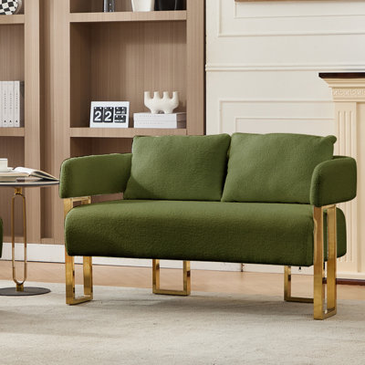 Teddy  2-seater Sofa, Modern And Stylish Metal Foot Sofa, Suitable For Apartments, Offices, Living Rooms, Bedrooms, Leisure Areas, Etc