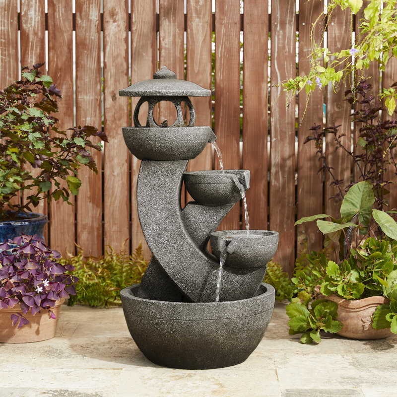 Gibout Outdoor Sculptural Fountain with Lights