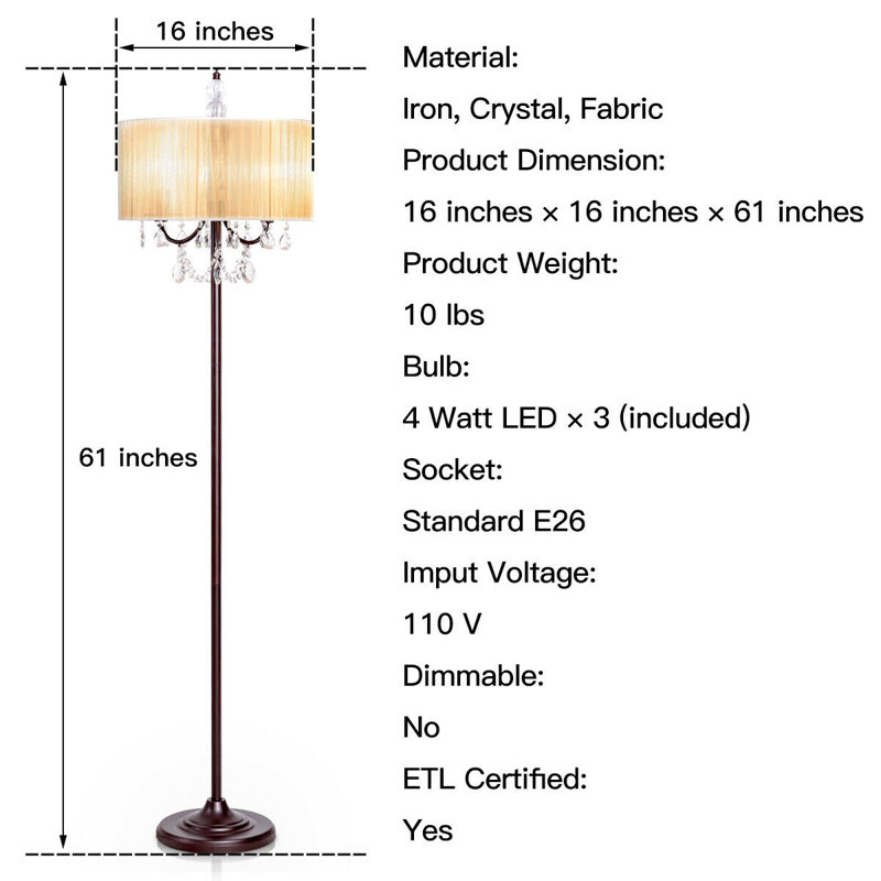 Lampe de plancher 61 po Enoch