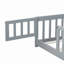 Floor Bed With Fence And Door,Rubber Wood Floor Bed With Safety Guardrails