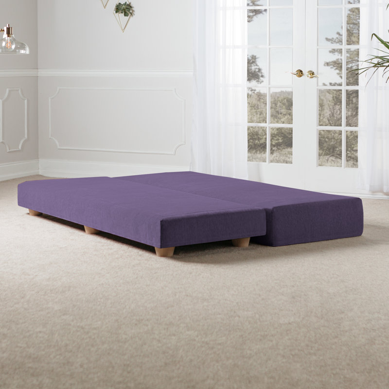 Frohna Upholstered Chenille Daybed with Mattress, Plum