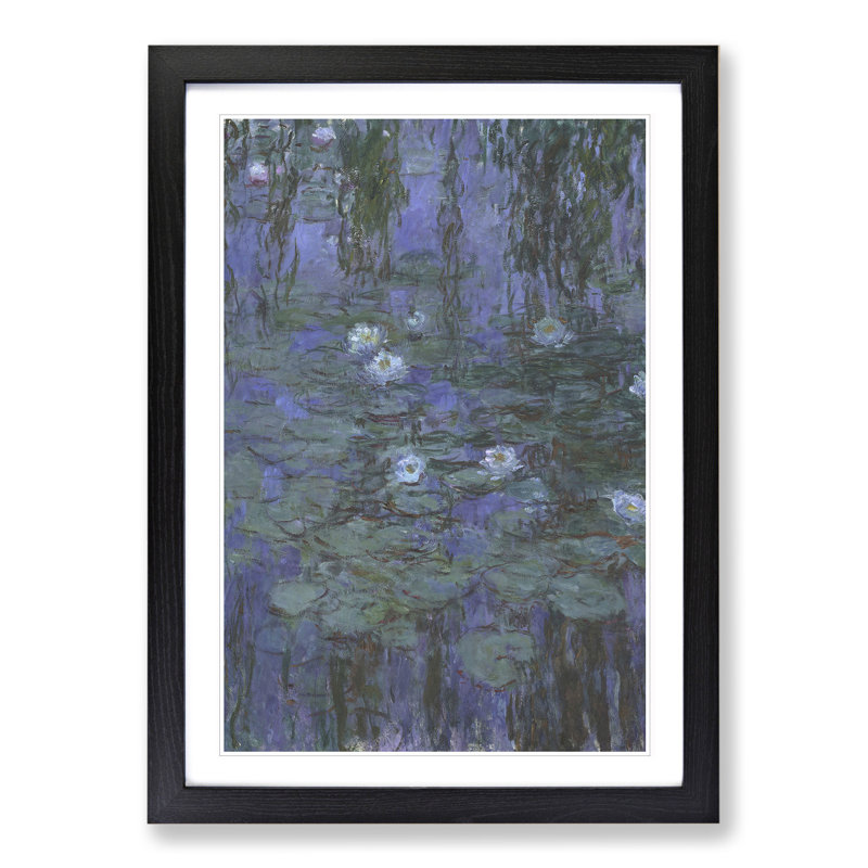 Water Lilies Lily Pond Vol.13 by Claude Monet - Picture Frame Painting, Black, 65cm H x 48cm W x 2cm D