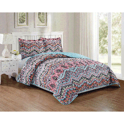 Shoshanna Machine Woven Geometric Shapes Quilt