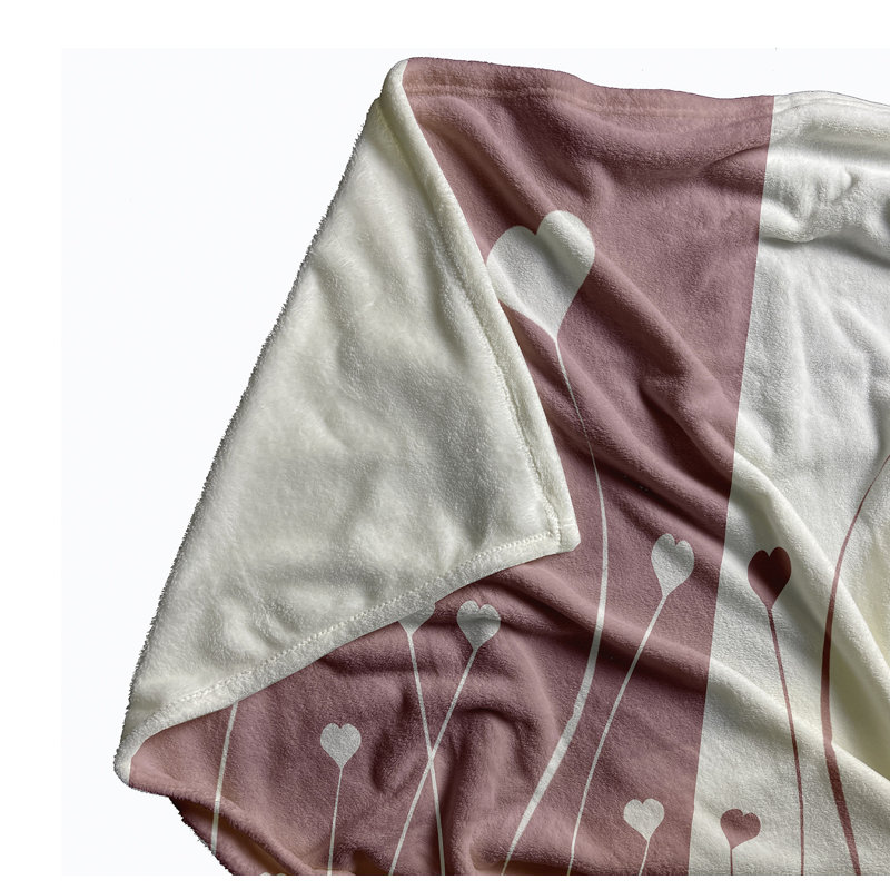 Jeté Growing Love Valentine's Day, L 60 po x L 80 po, Mauve romantique