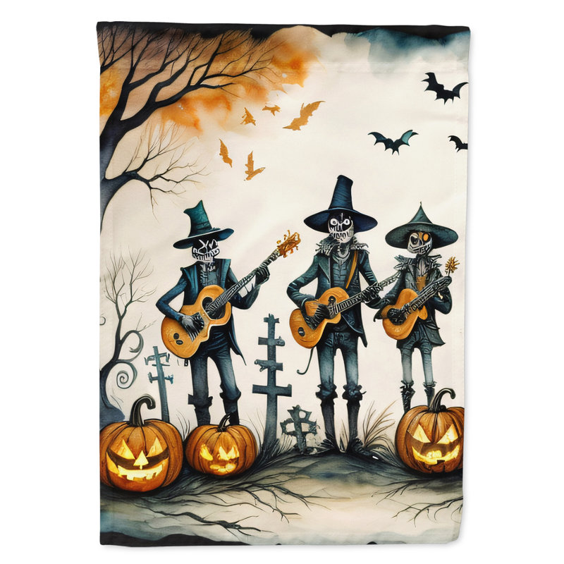 Drapeau de maison d'Halloween mariachis squelette