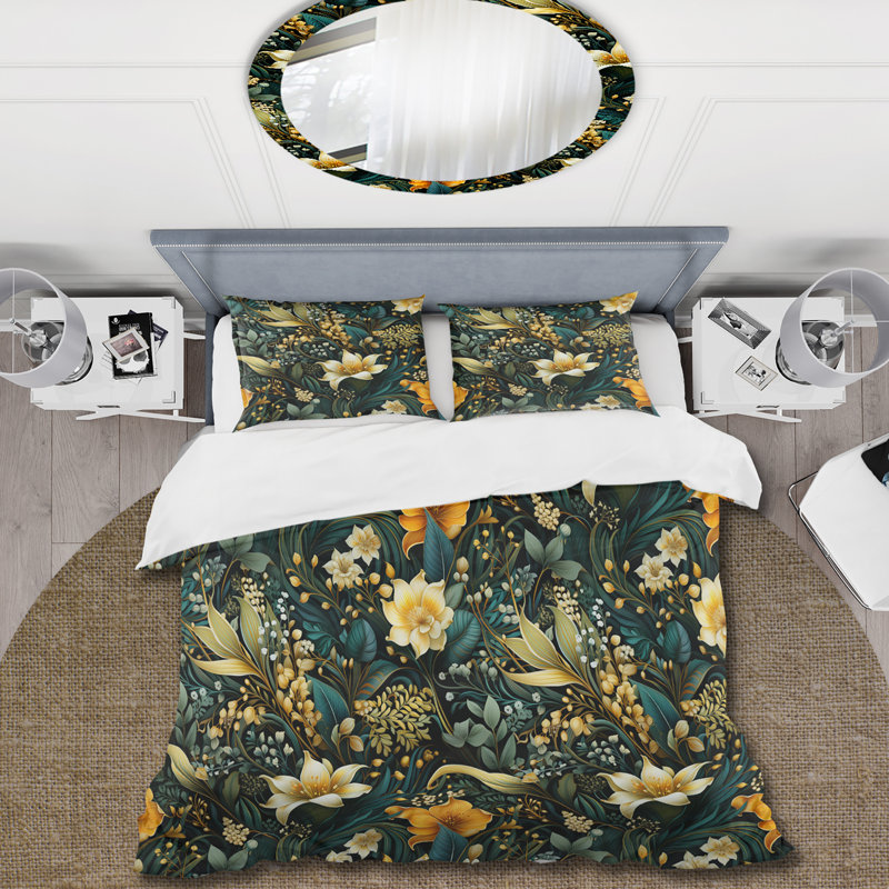 Ensemble de housse de couette à motif cachemire contemporain en polyester microfibre Contemporary Nature