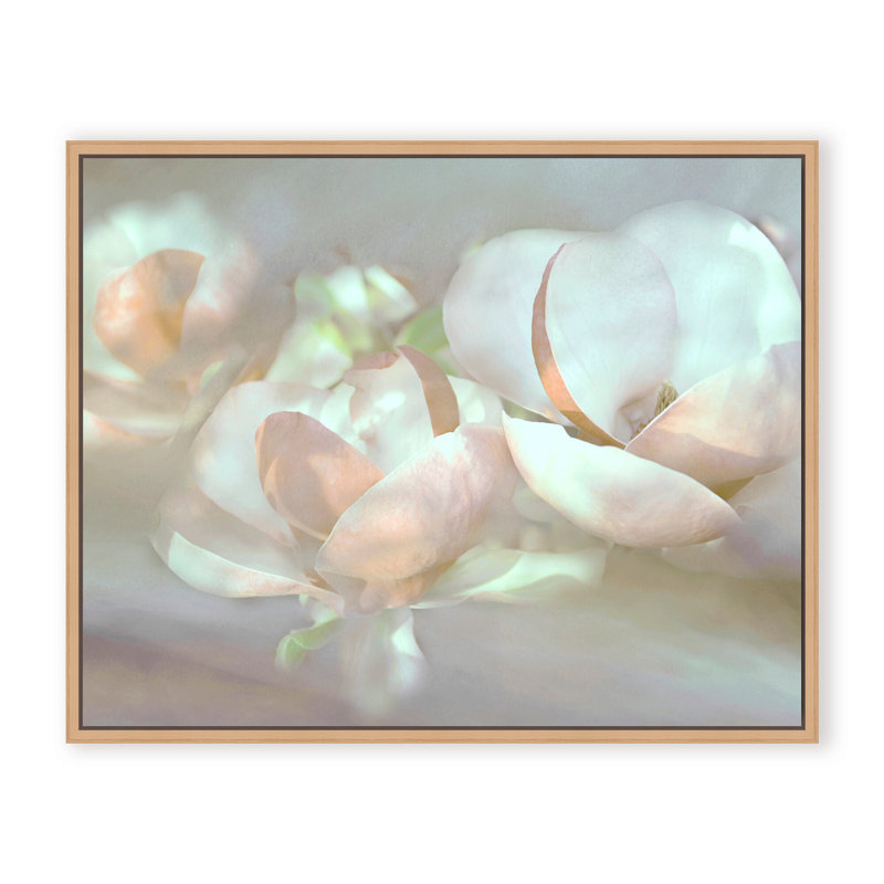 Nature Inspired Magnolia Dreams, 36" H x 48" W x 2.375" D, Framed Canvas, White