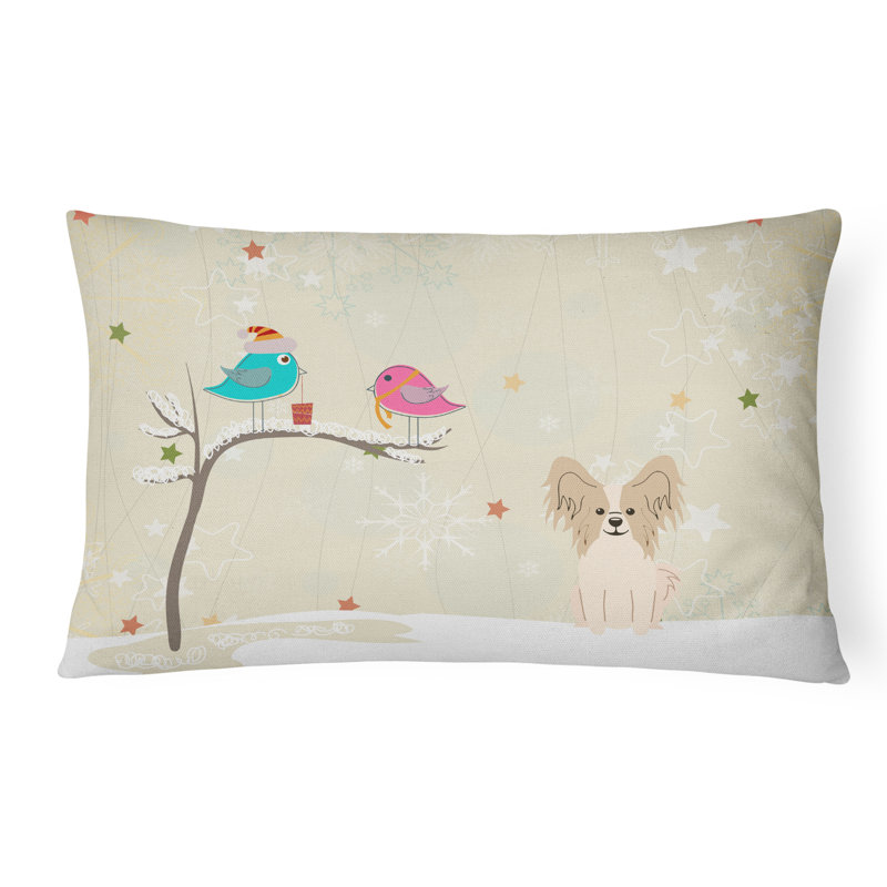 Coussin lombaire intérieur/extérieur modern christmas, Sable / Blanc