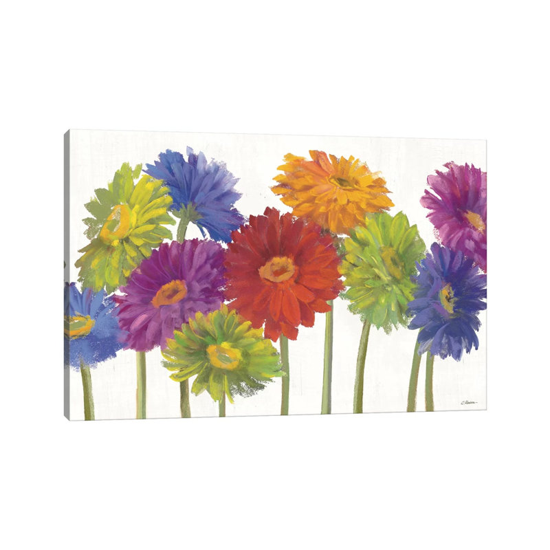 Colorful Gerbera Daisies by Carol Rowan - Wrapped Canvas Painting, 101.6 cm H x 66.04 cm W x 1.91 cm D