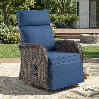 Chaise longue inclinable et réglable en osier Serita