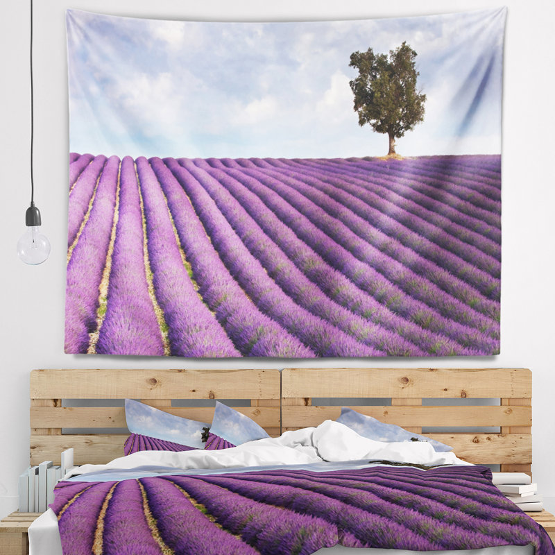 Tapisserie «Lone Tree in Provence Lavender», H 50 po x l 60 po