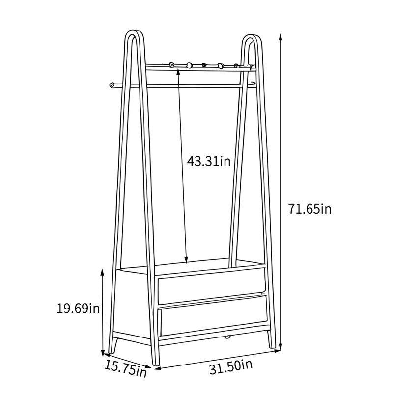 Chic Space-Saving Coat Rack with Dual Drawers