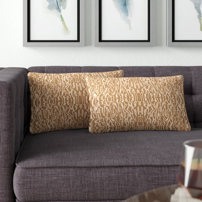 Small Feathers Ikat Lumbar Pillow