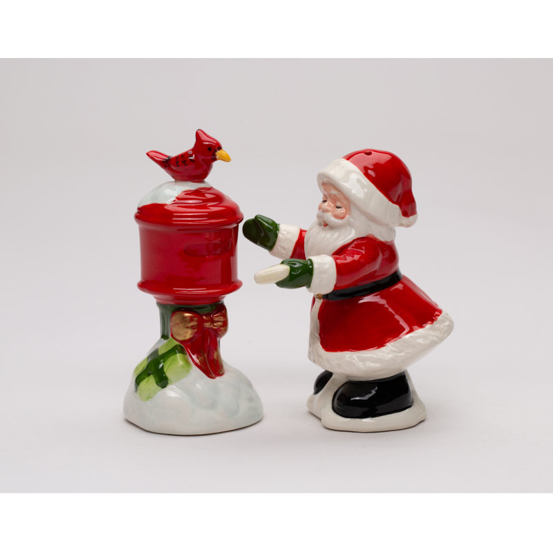 Santa Checking Mail Salt And Pepper