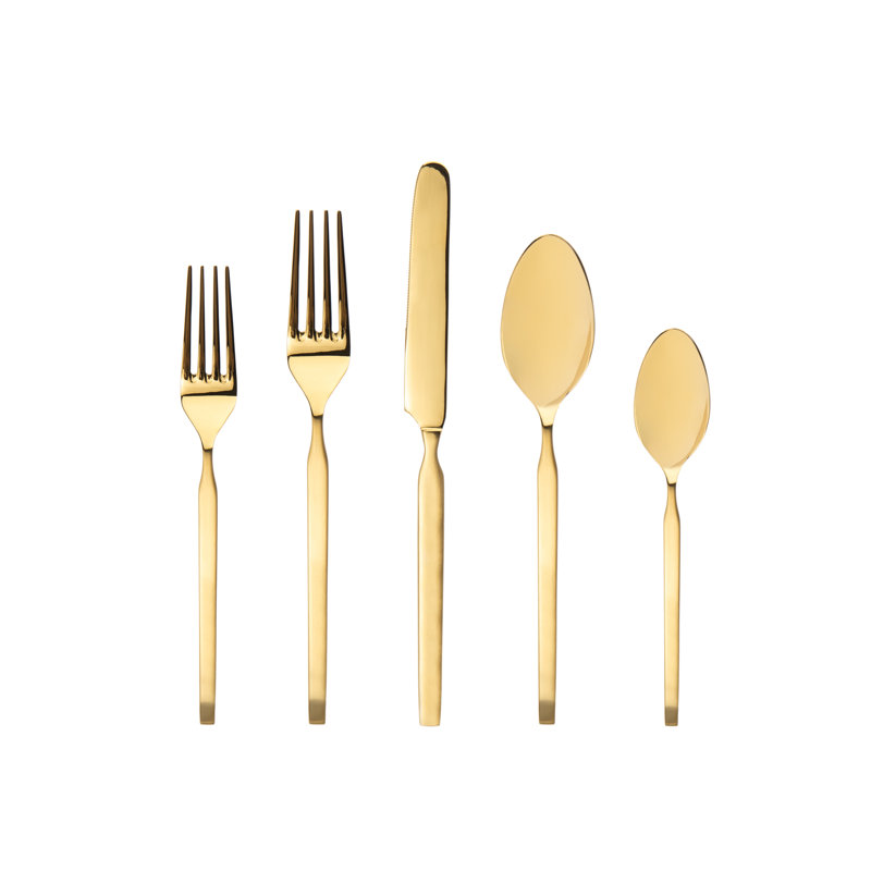 Alexis 18/10 Stainless Steel 20 Piece Flatware Set, Service For 4, Gold