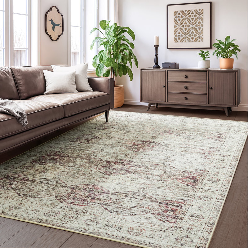  Pet Friendly Modern Geometric Arched Rug, Rectangle 6' x 9'