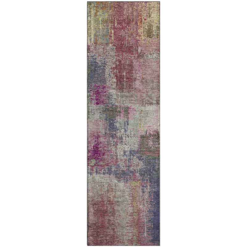 Premium Machine Washable Kumbhar AMF1354 Modern Rug, Runner 2'3" x 7'6"