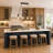 4-Light Dimmable  Modern Linear Pendant Light with Seeded Glass, in Brushed Antique Silver for Dining Room